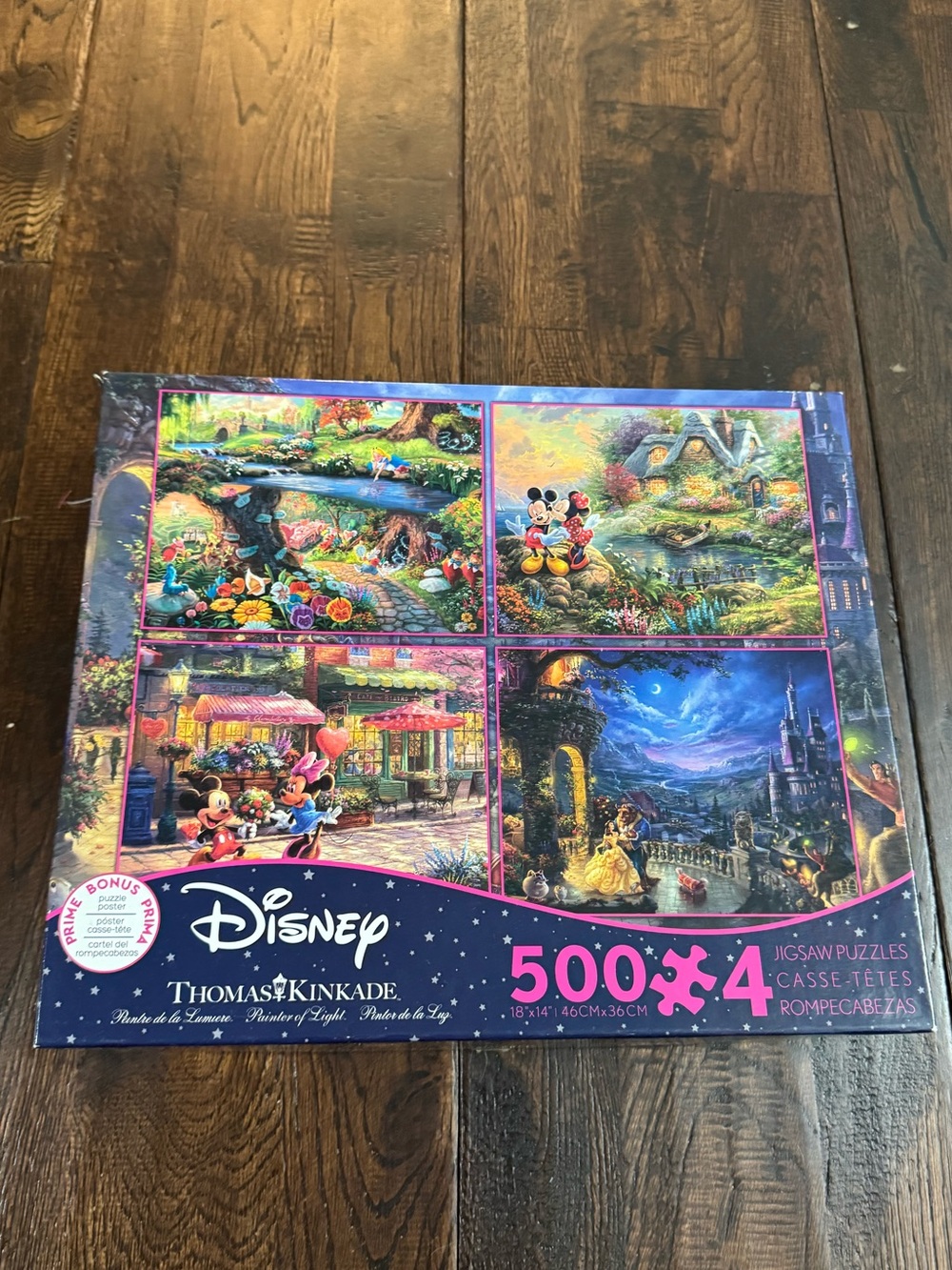 Disney Thomas Kinkade Bundle of 4 Collectible Jigsaw Puzzles - Mickey & More